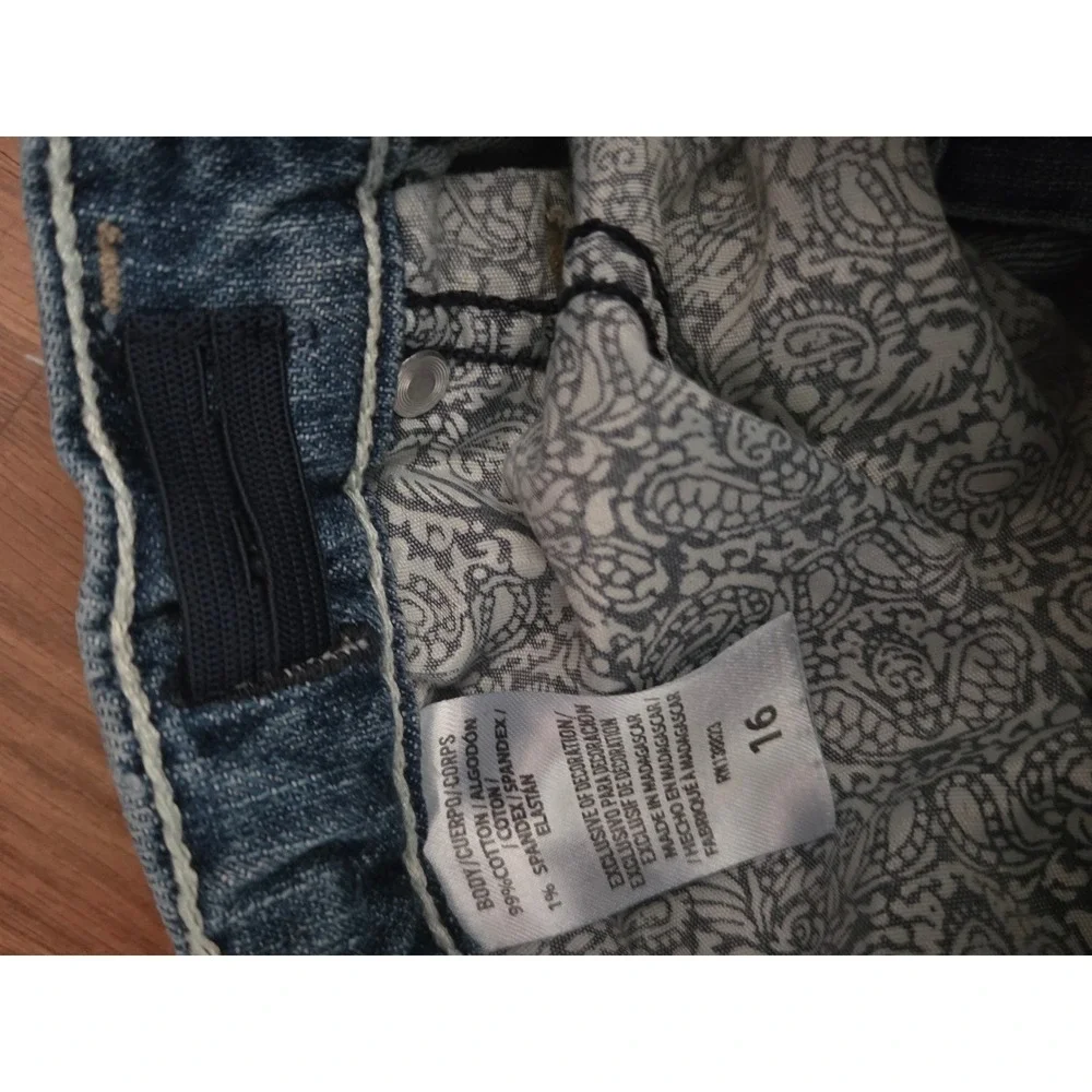 Cody James Boys Blue Denim Jeans Size 16 Medium Wash Adjustable Waist Bootcut